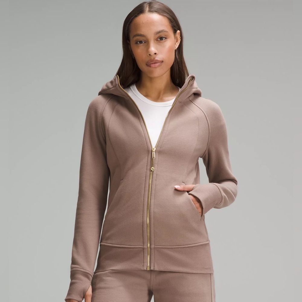 lululemon athletica Taupe Scuba Full-Zip Hooded Jacket size 8 NWT